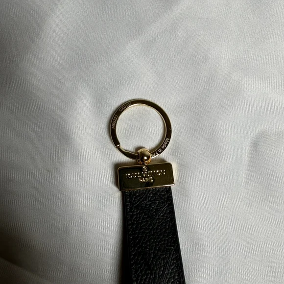 Louis Vuitton Gold and Black Leather Key Chain - Picture 2 of 2
